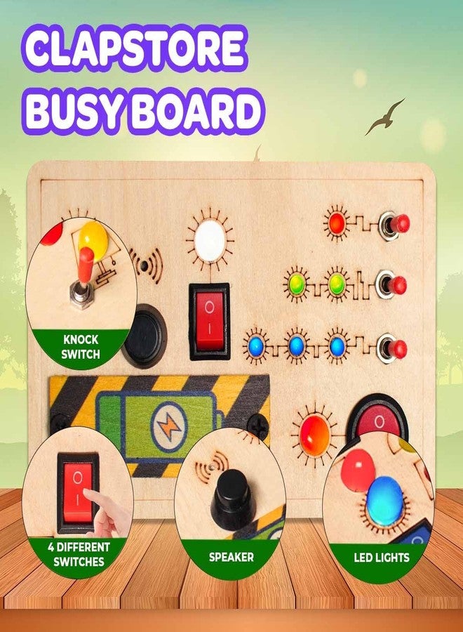 Clapstore Toys Busy Board Tinker Pad & Toggle Play Combo, LED Sensory Montessori Toys for Kids, 1-6 Years - Image 3